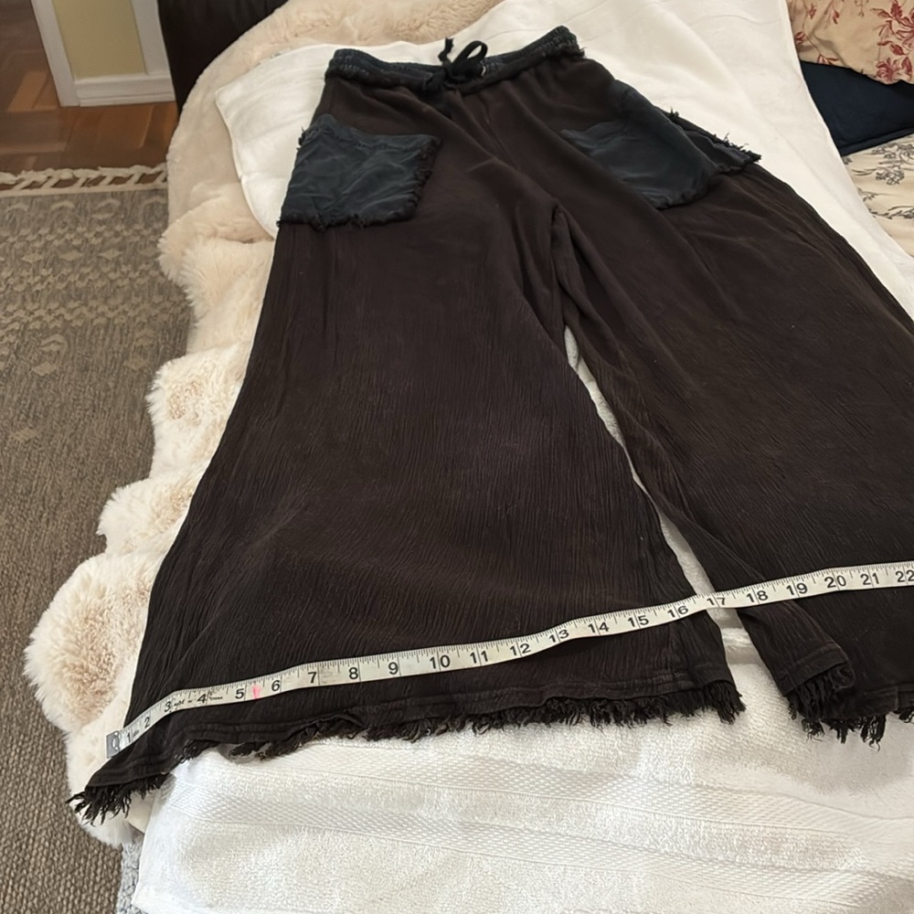 Free People Movement great gauzy like wide leg palazzo pants w/ big pockets - Picture 13 of 16